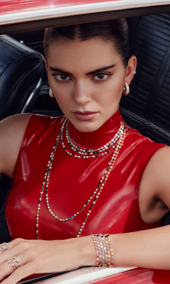 2023 Kendall Jenner, Messika Campaign, red, 240x400 wallpaper