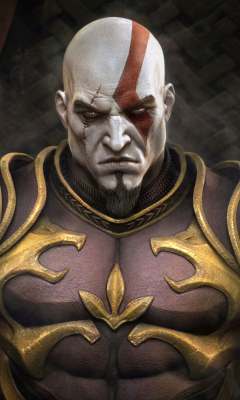 Download wallpaper 240x400 kratos, throne, god of war, video game ...