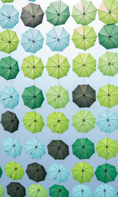 Greenish umbrella, decoration, 240x400 wallpaper