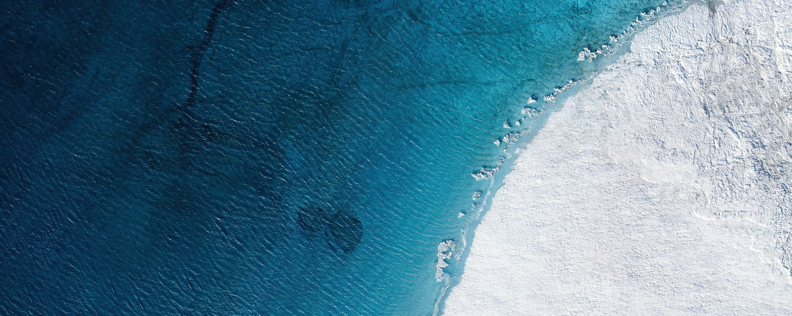Beach, aerial view, MI pad 5 pro stock, winter, 2560x1024 wallpaper
