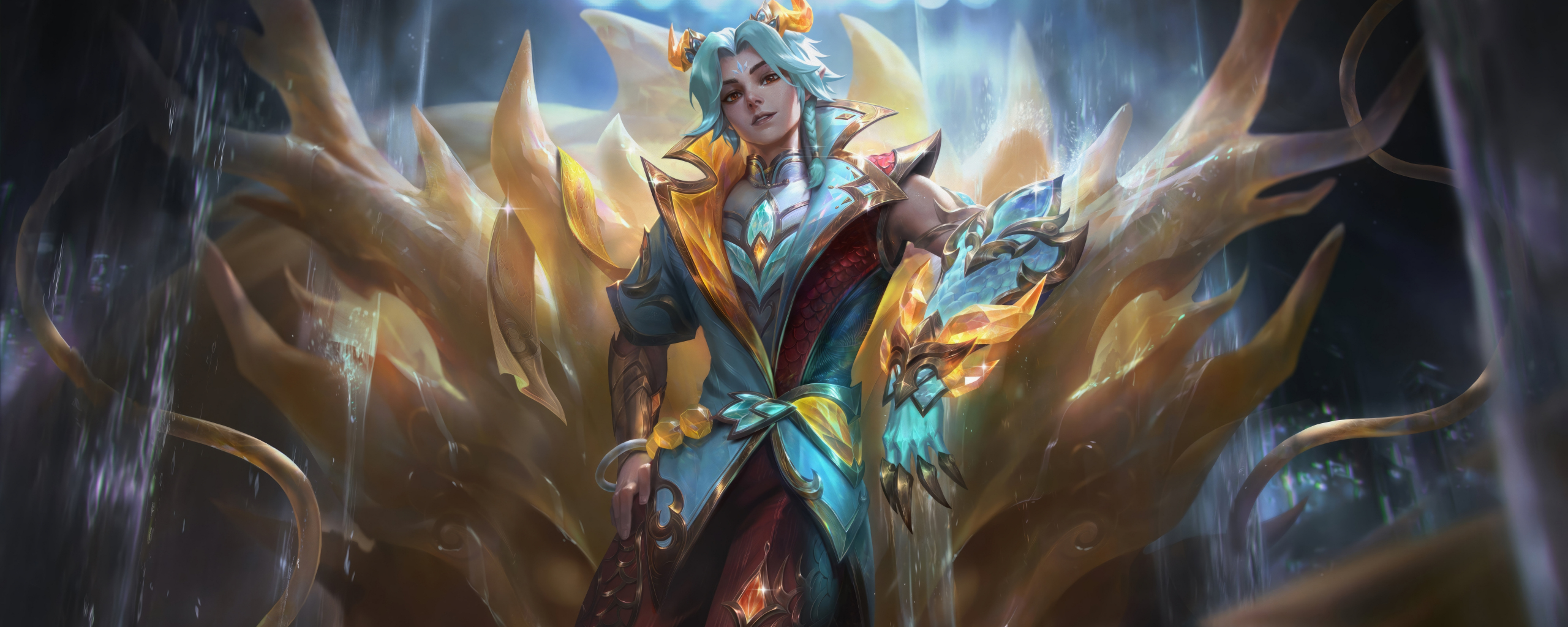 Riot game, League of Legends, heavenscale character, 2024, 2560x1024 wallpaper