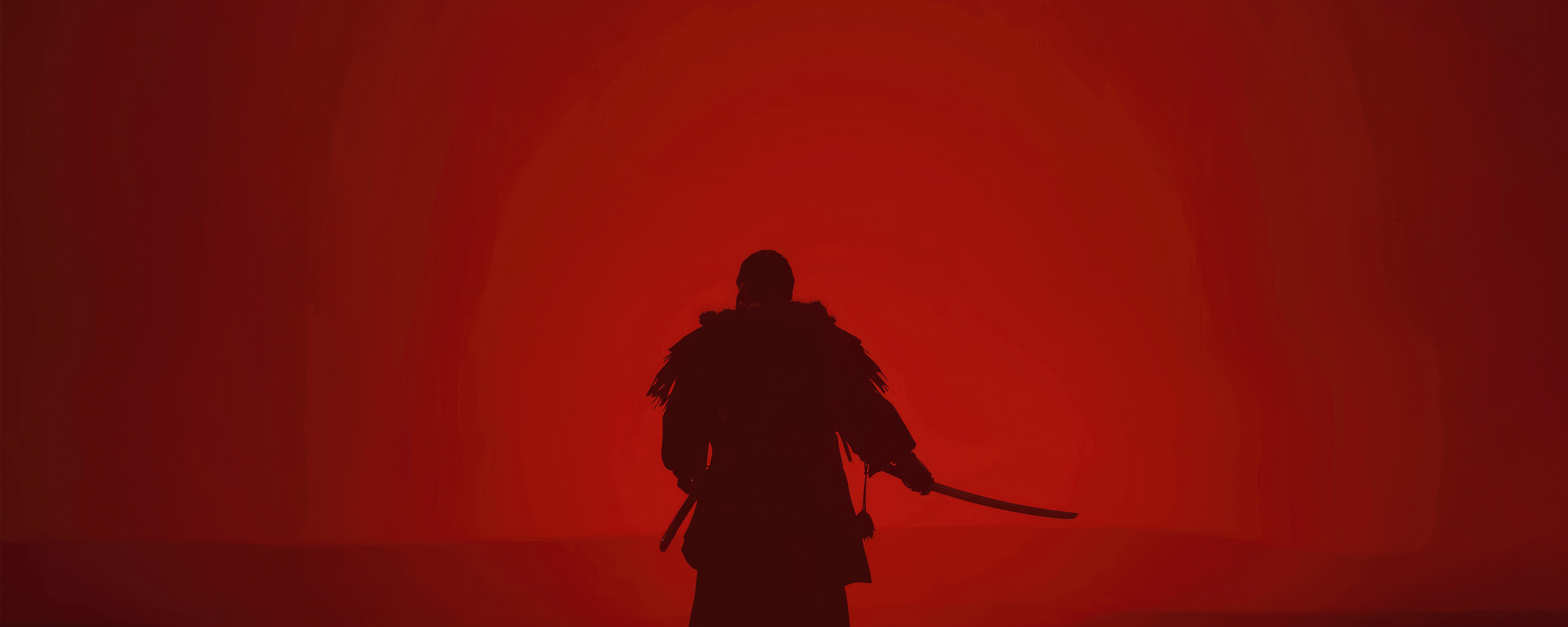 Download wallpaper 2560x1024 ghost of tsushima, minimal, ninja, dual ...