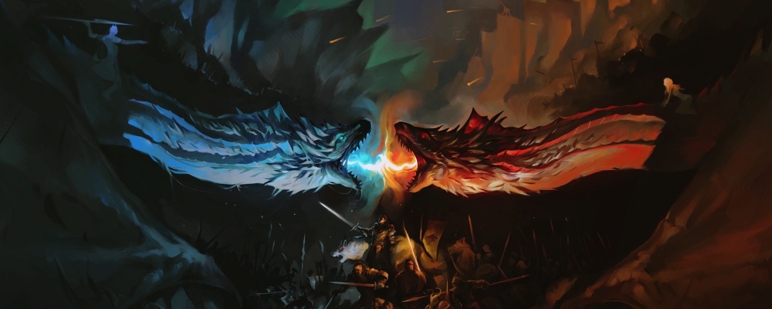 Download 2560x1024 Wallpaper Game Of Thrones Tv Series Dragons