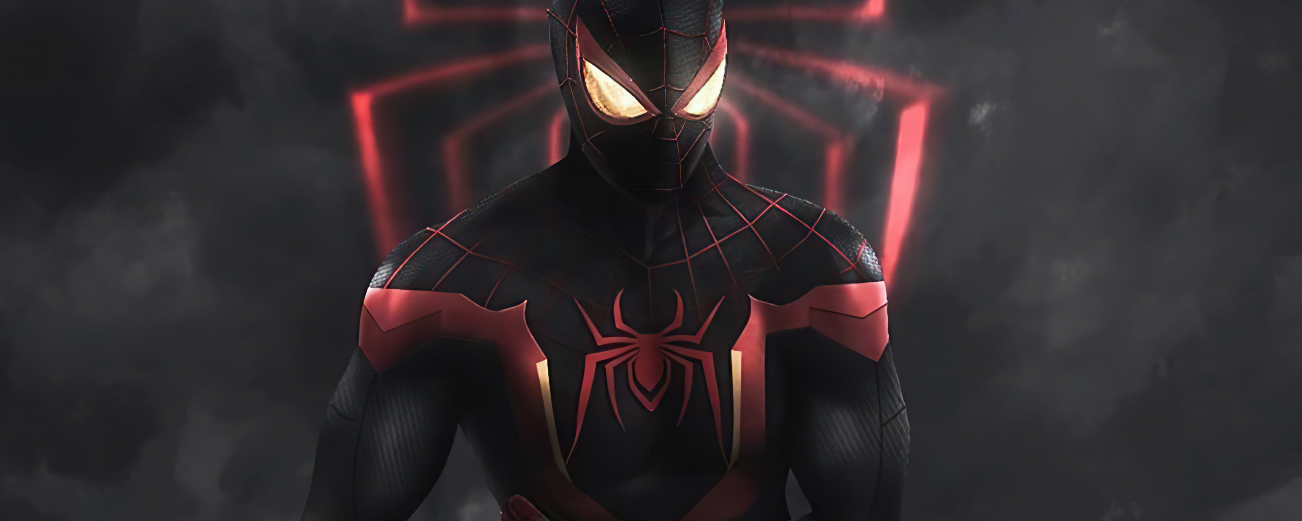 Download wallpaper 2560x1024 spider-man, 2020, dark-red suit, dual wide ...