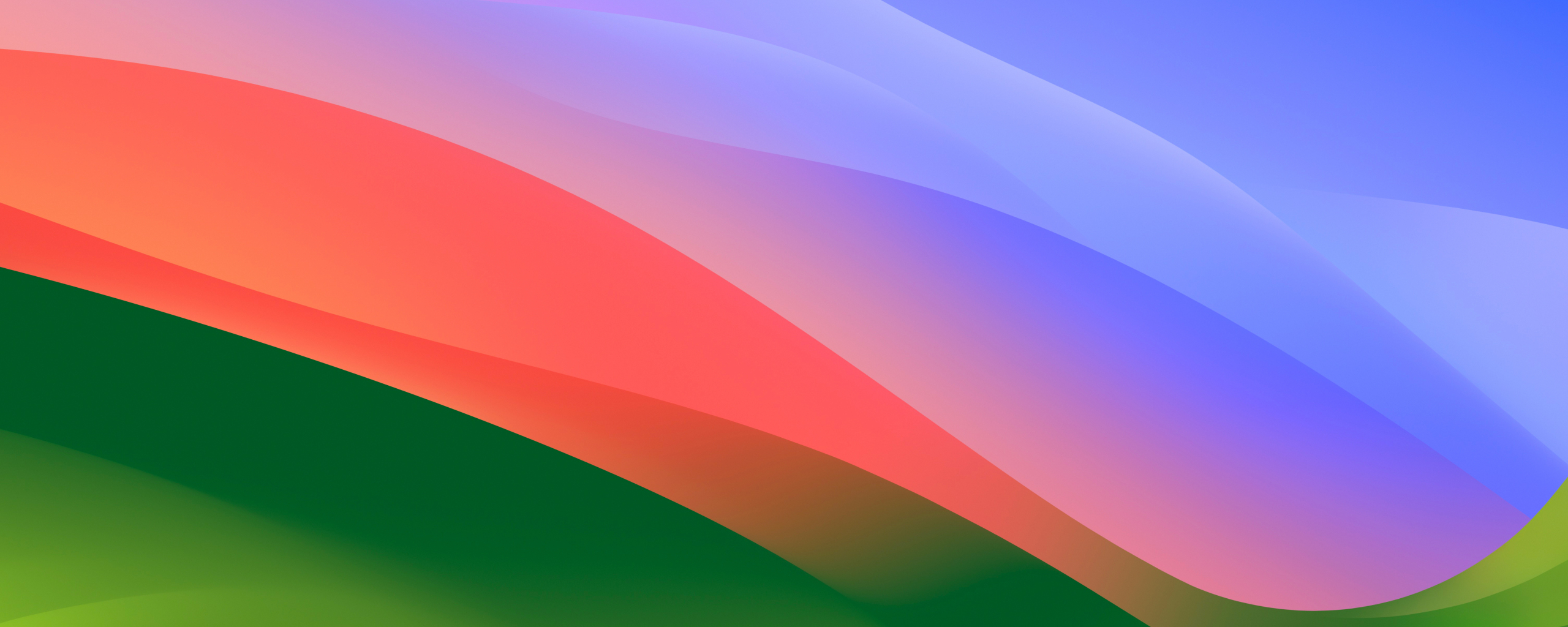 MacOS Sonoma, colorful waves, stock photo, 2560x1024 wallpaper