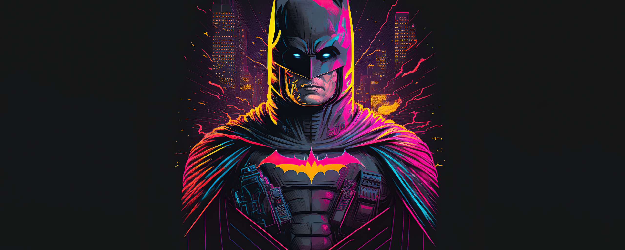 Retrofied batman, superhero, 2560x1024 wallpaper