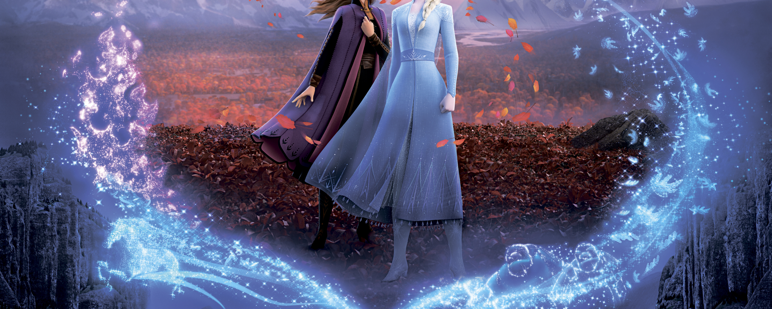 Download wallpaper 2560x1024 frozen 2, royal sisters, movie, poster ...