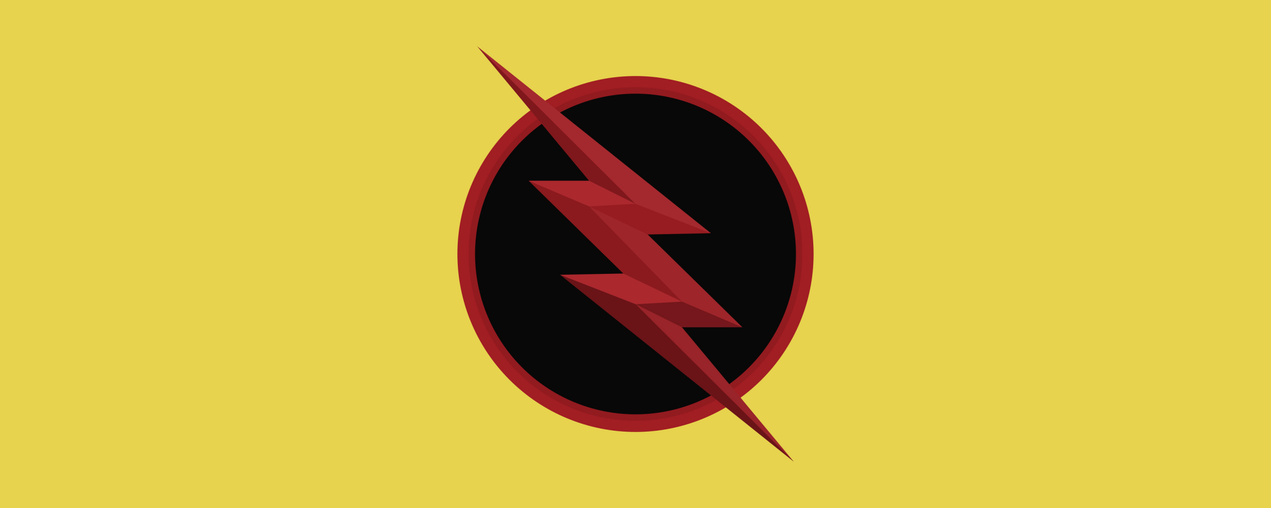 Reverse flash, logo, dc comics, minimal, 2560x1024 wallpaper