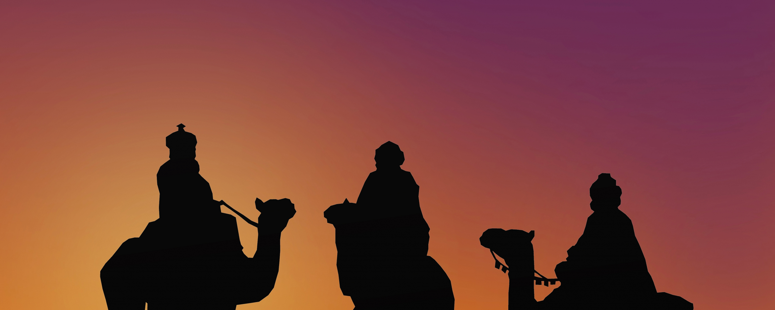 Epiphany, camel, silhouette, minimal, 2560x1024 wallpaper
