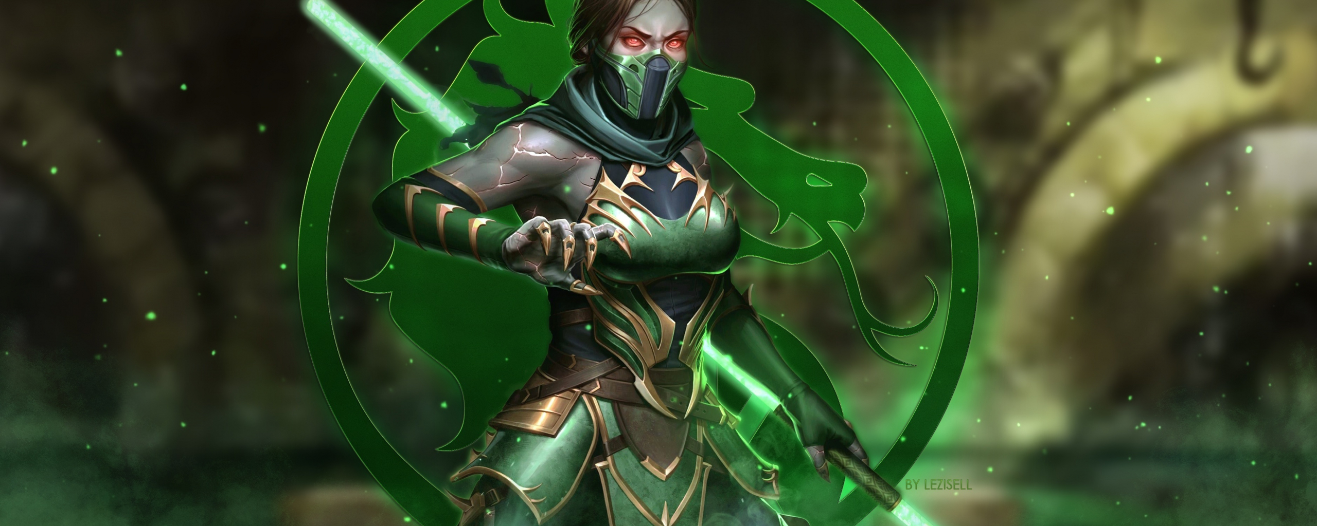 Download wallpaper 2560x1024 jade, girl fighter, mortal kombat 11 ...