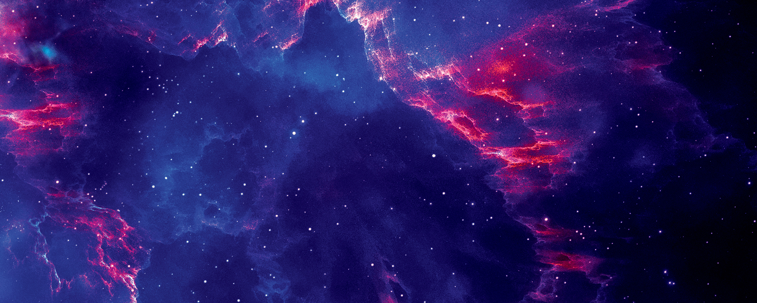 Download 2560x1024 Wallpaper Starry And Cloudy Cosmos Galaxy
