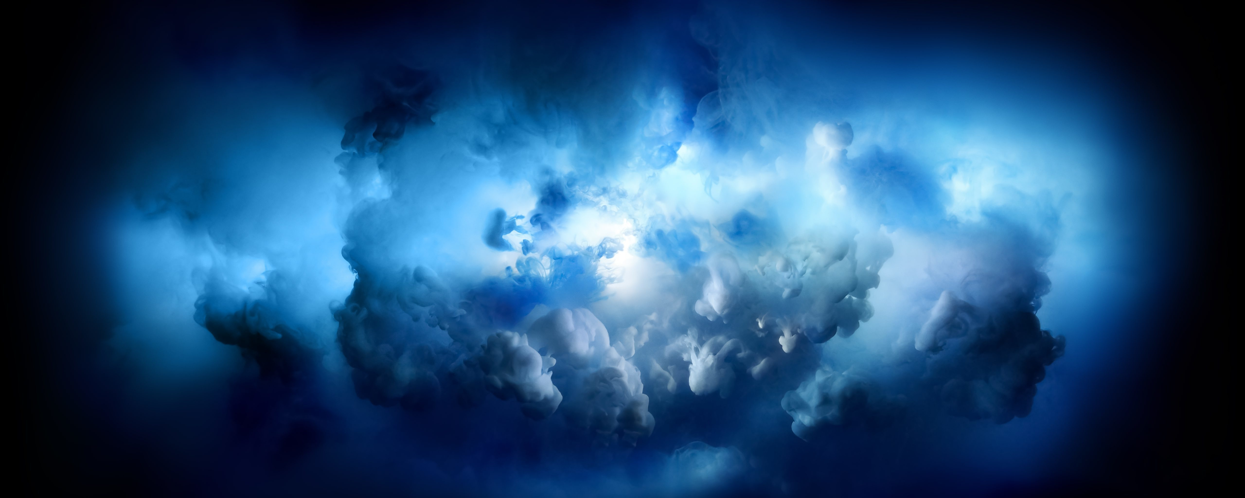 Download wallpaper 2560x1024 dark, blue and white clouds, dual wide 21: ...