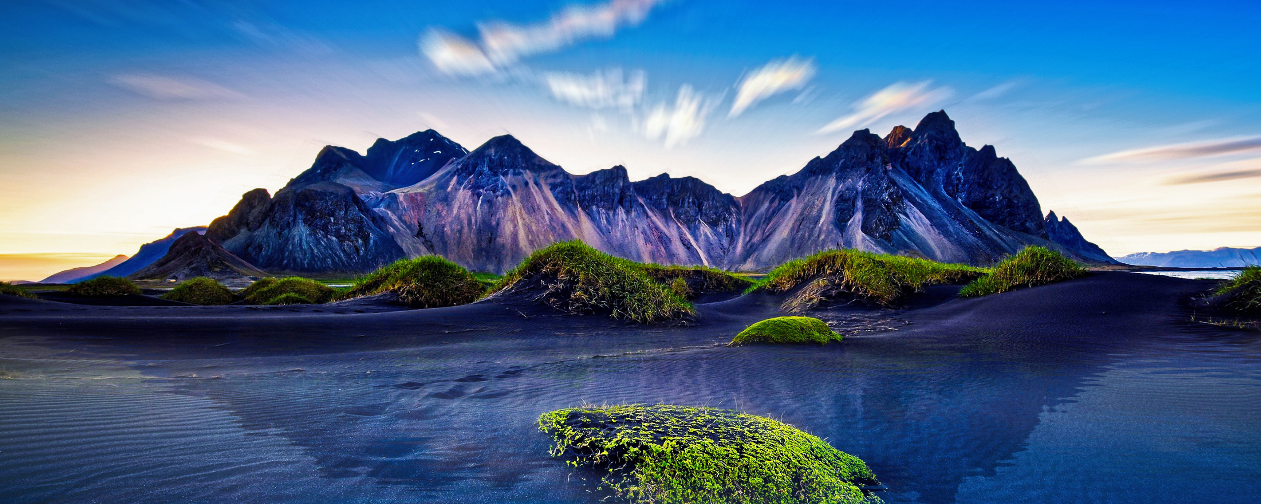 Download wallpaper 2560x1024 mountains, iceland, reflections, nature, dual  wide 21:9 2560x1024 hd background, 10620