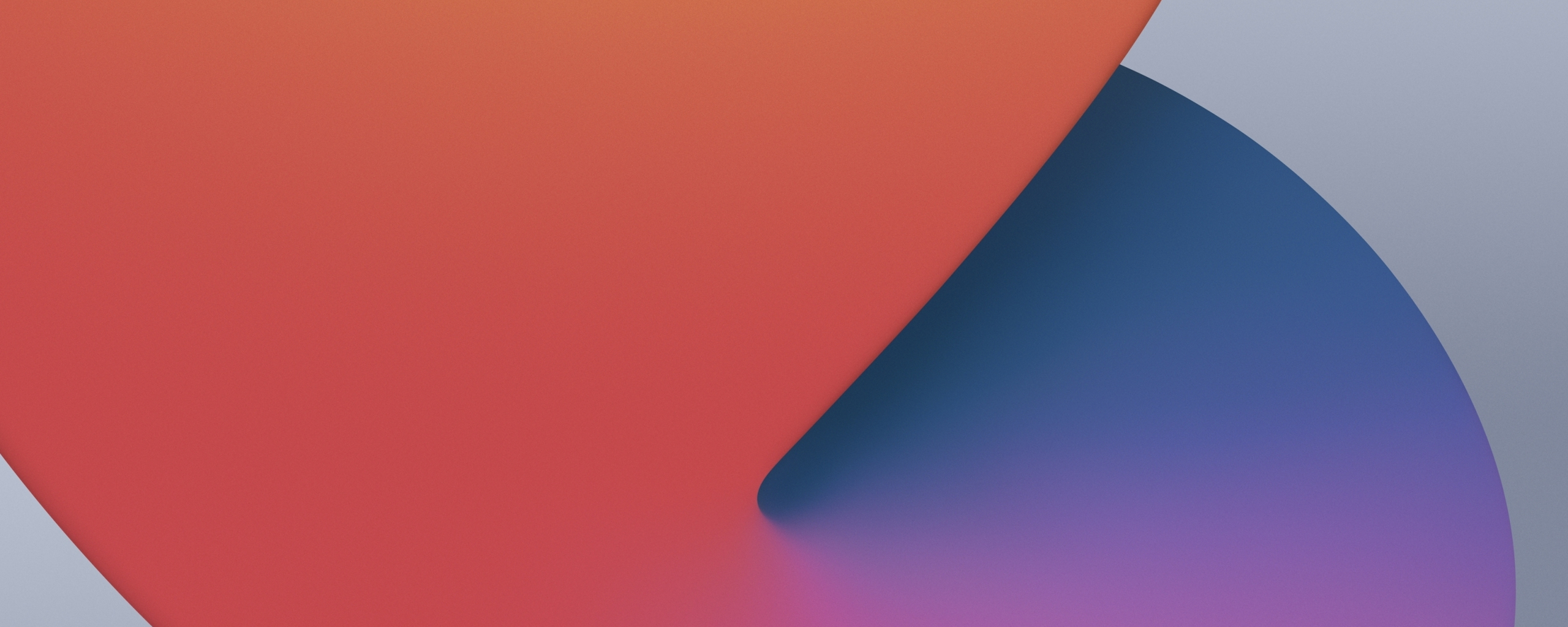 Download wallpaper 2560x1024 orange-pink-blue shape, ipad os 14, dual ...