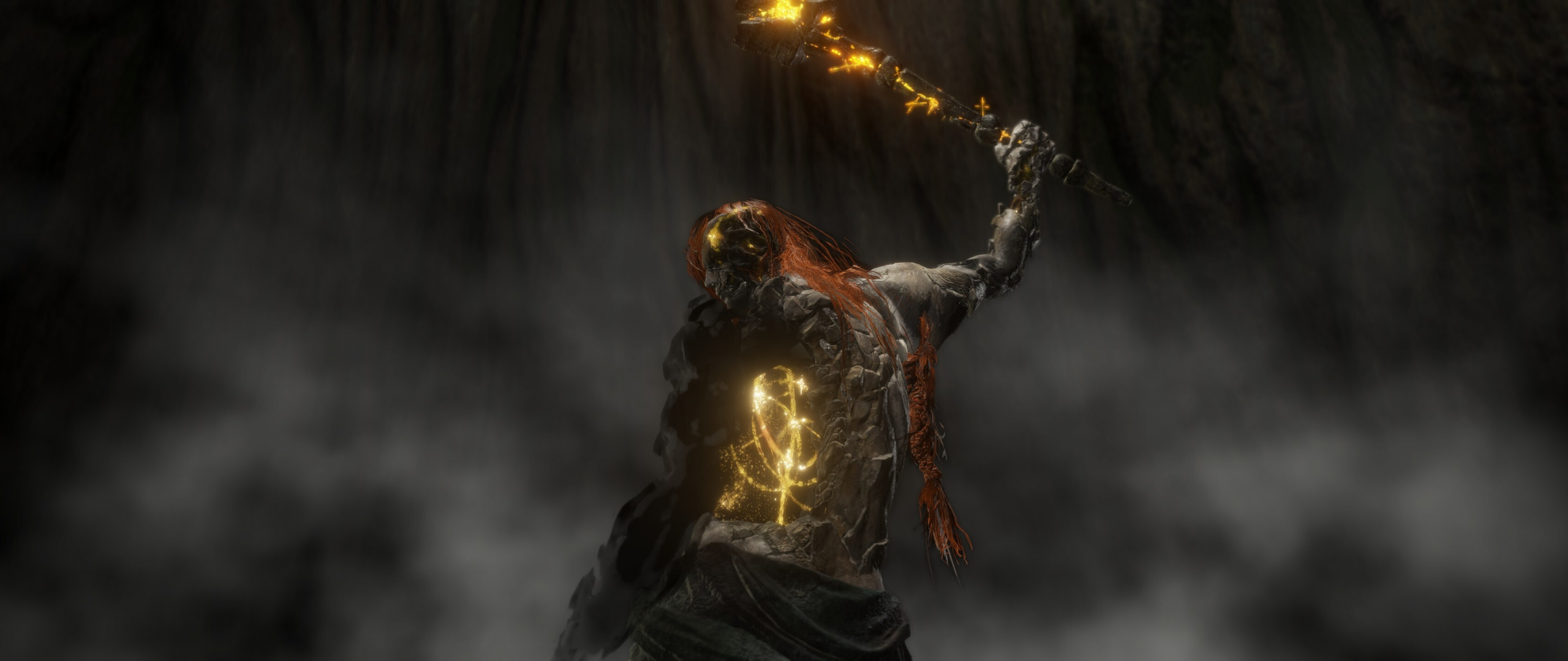 Warrior fire, Elden Ring, game, 2560x1080 wallpaper