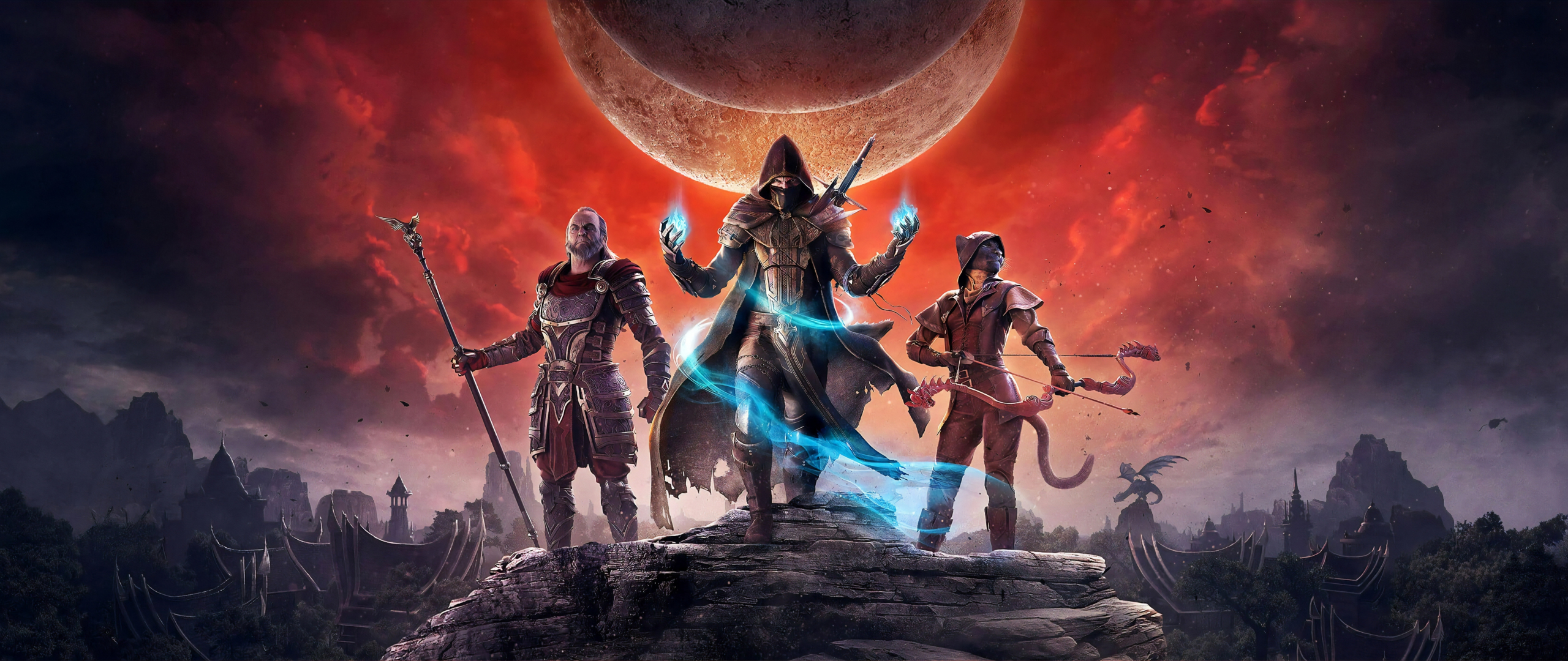 The Elder Scrolls Online, warriors, game, 2560x1080 wallpaper