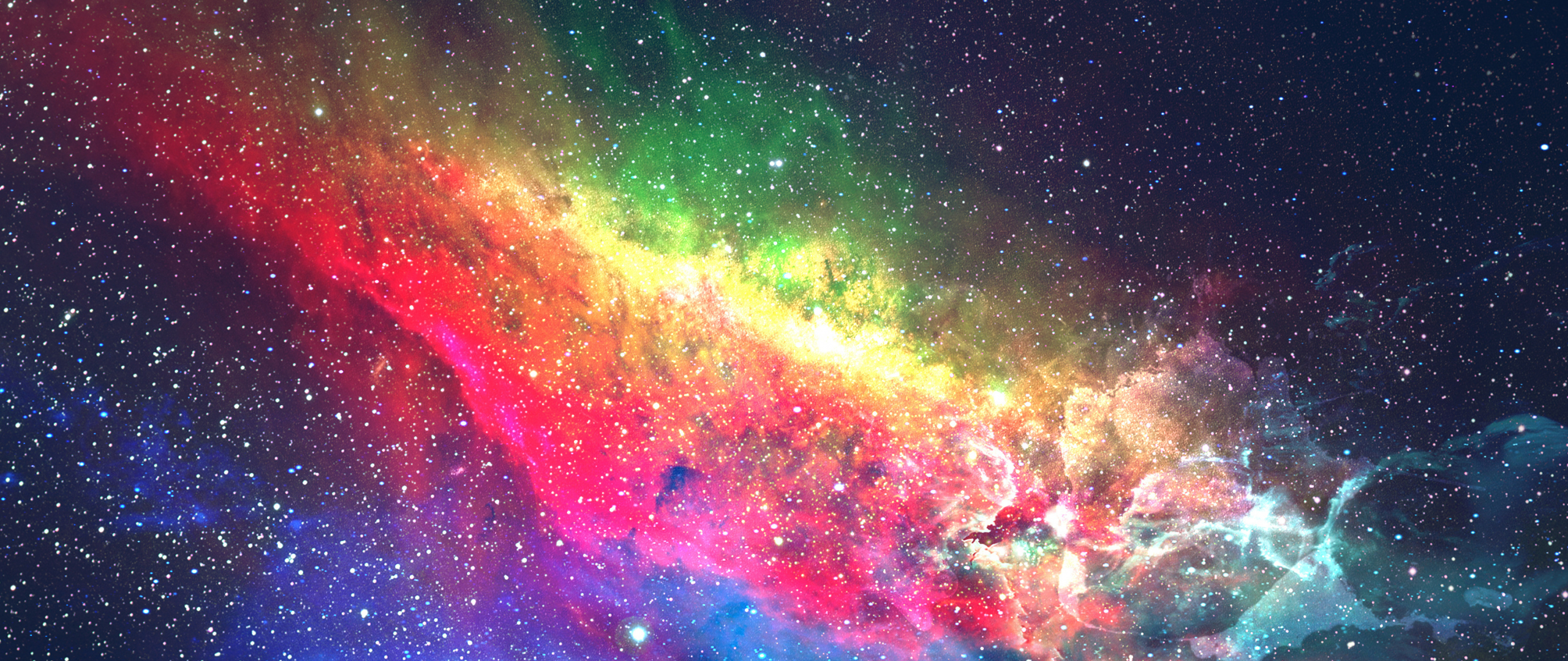 Download 2560x1080 Wallpaper Colorful Galaxy Space Digital Art