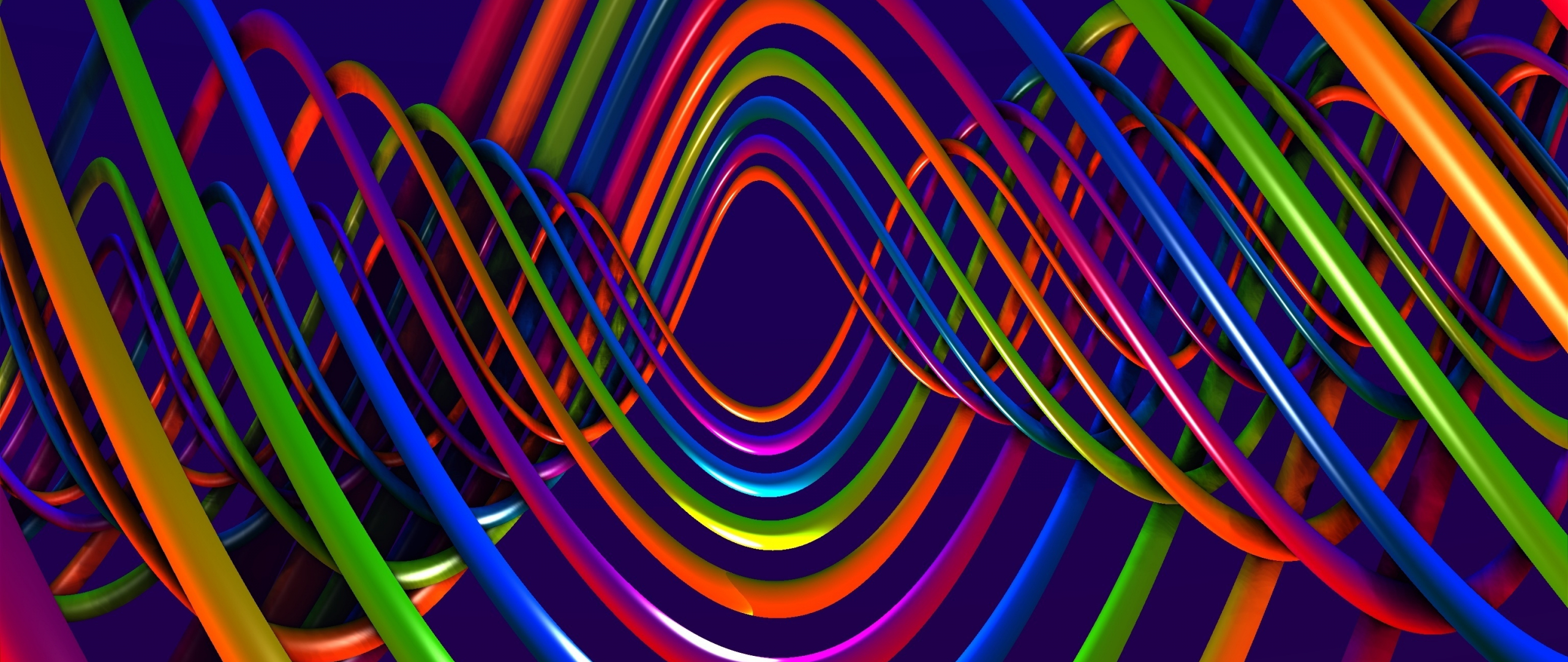 Download wallpaper 2560x1080 spiral, colorful plexus, multicolored ...
