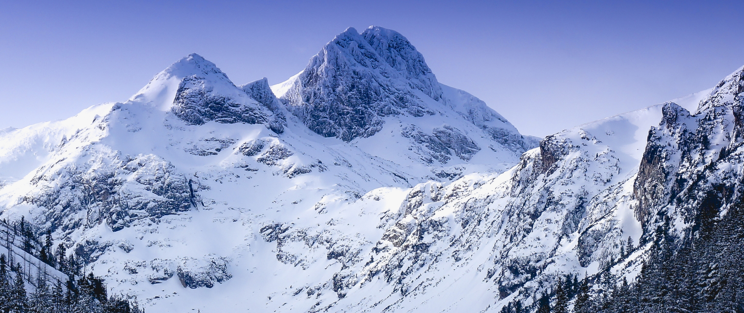 Winter, glacier, mountain, nature, 2560x1080 wallpaper