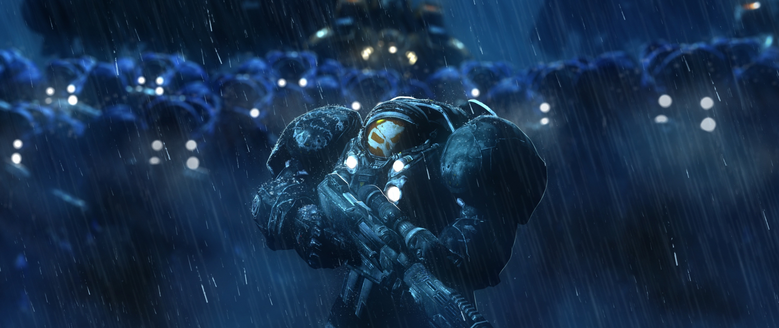 Download 2560x1080 Wallpaper Starcraft Remastered Soldiers Rain Video Game Dual Wide Widescreen 2560x1080 Hd Image Background 4405
