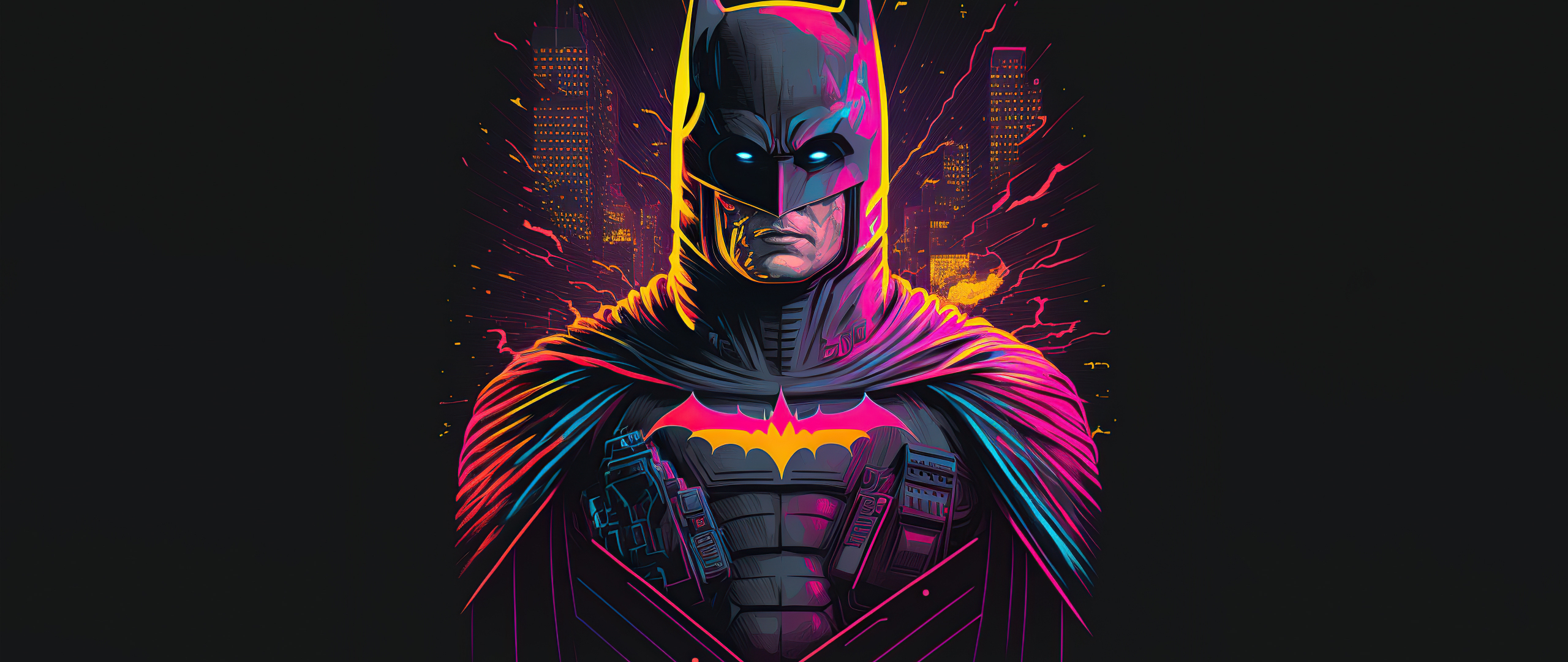 Retrofied batman, superhero, 2560x1080 wallpaper