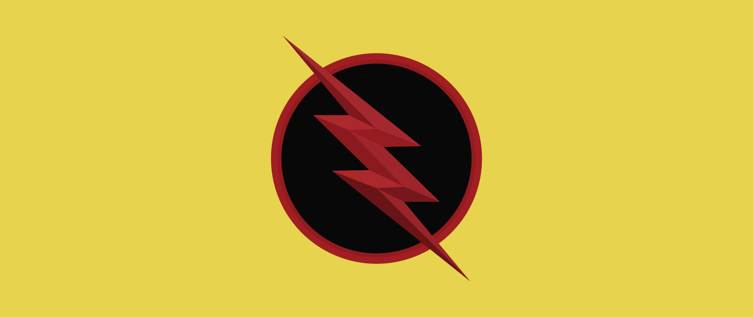 Reverse flash, logo, dc comics, minimal, 2560x1080 wallpaper