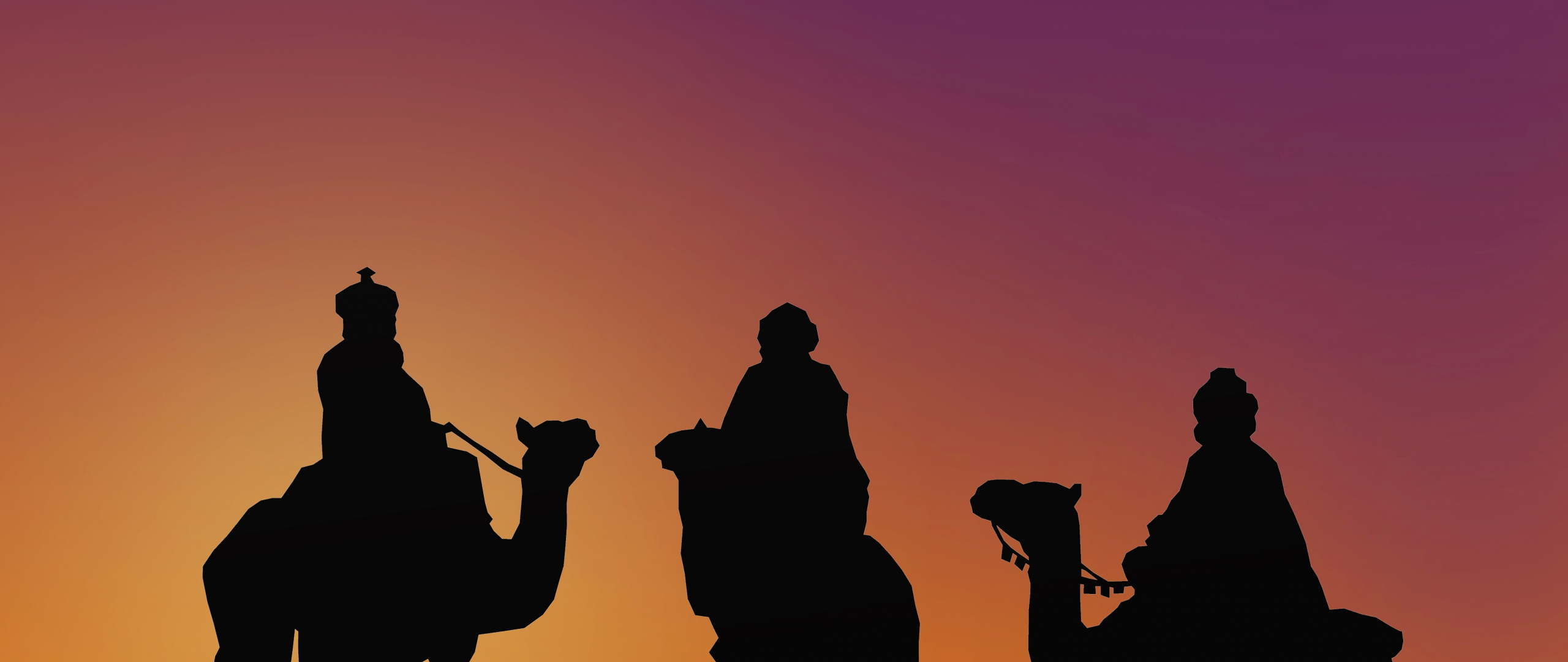 Epiphany, camel, silhouette, minimal, 2560x1080 wallpaper