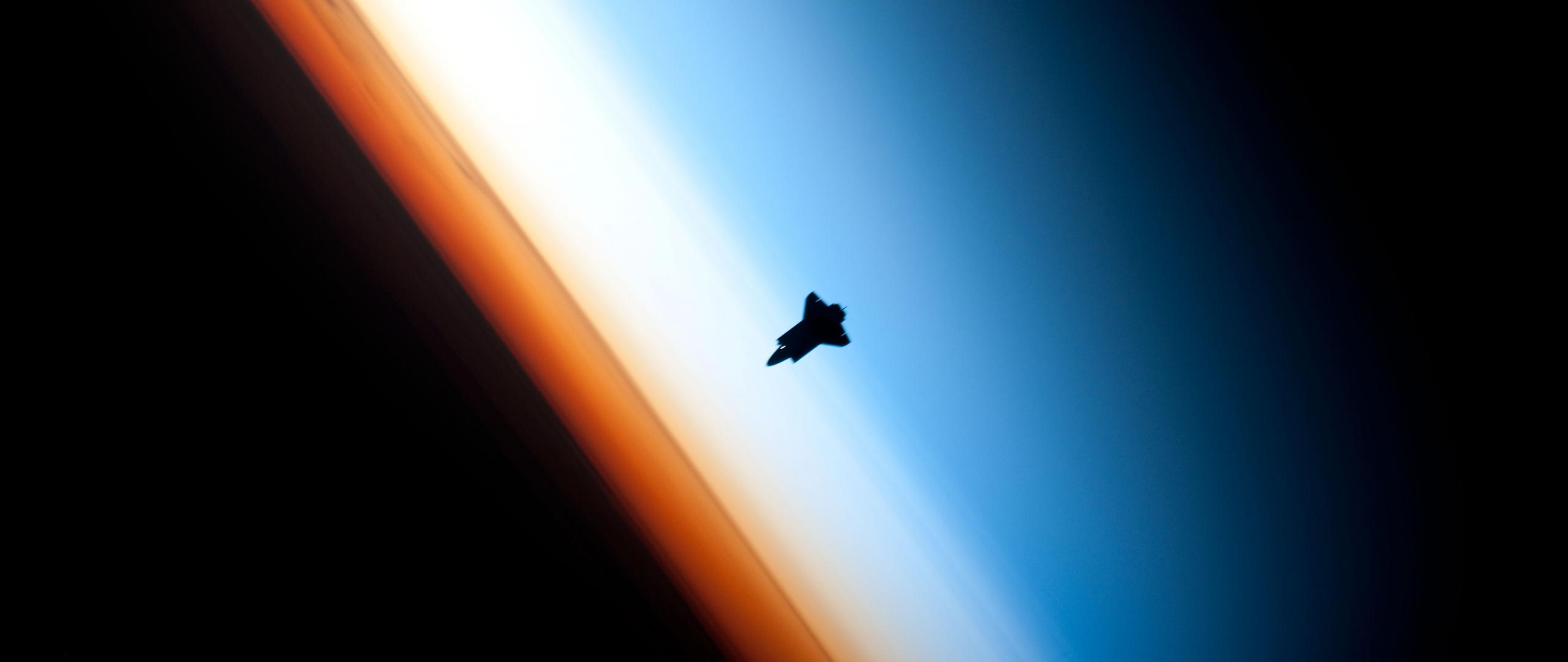 Download wallpaper 2560x1080 nasa space shuttle, space, minimal, dual ...