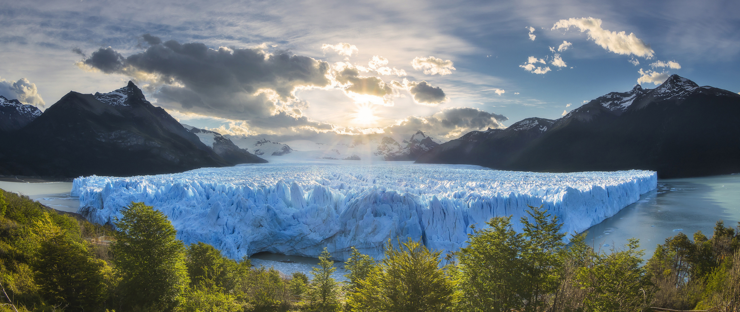Iceberg, glacier lake, nature, 2560x1080 wallpaper