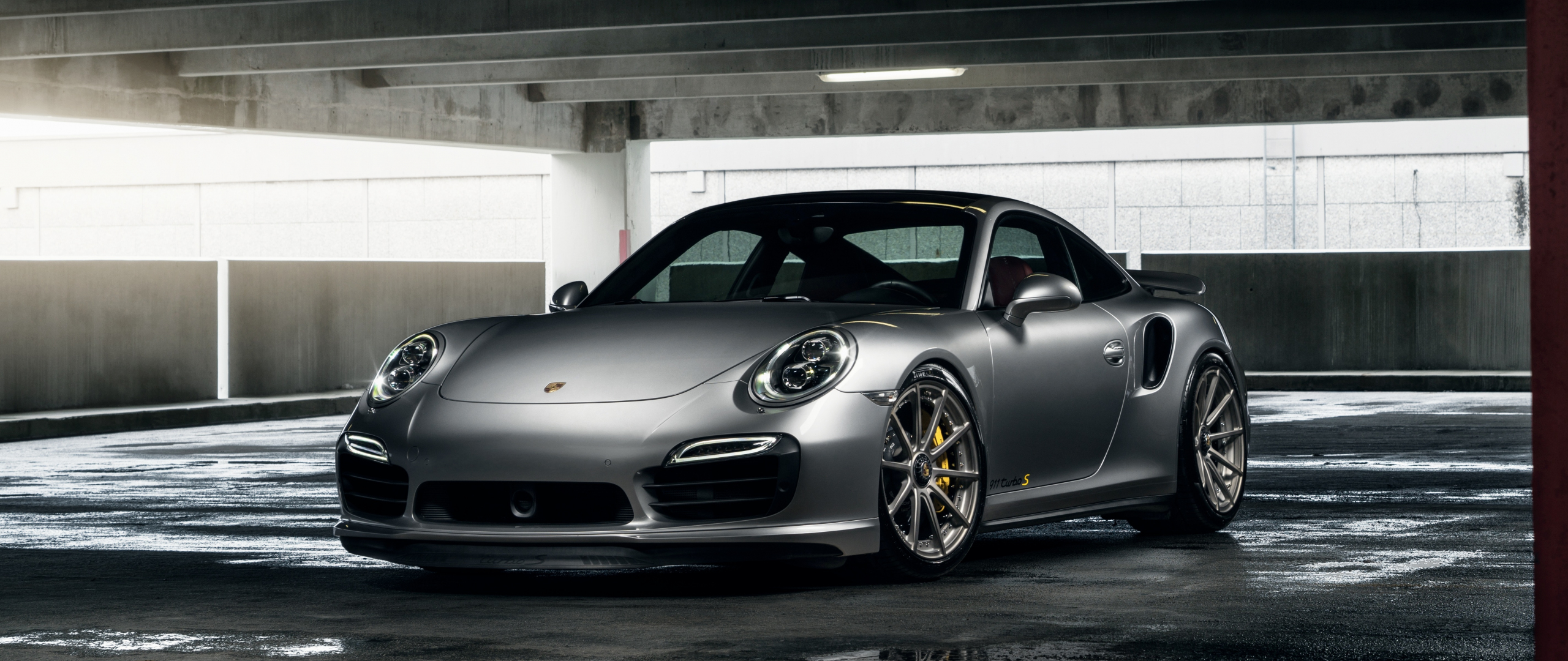 Download 2560x1080 wallpaper porsche 911 turbo, gray, sports car, dual ...