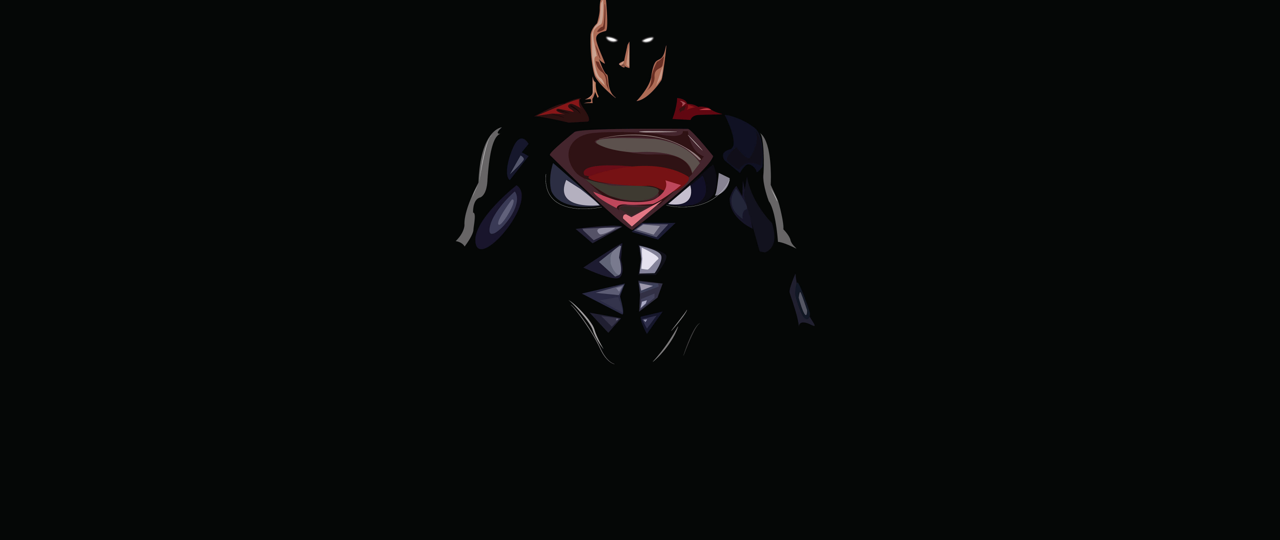 Download wallpaper 2560x1080 superman, dark, minimal, dual wide ...