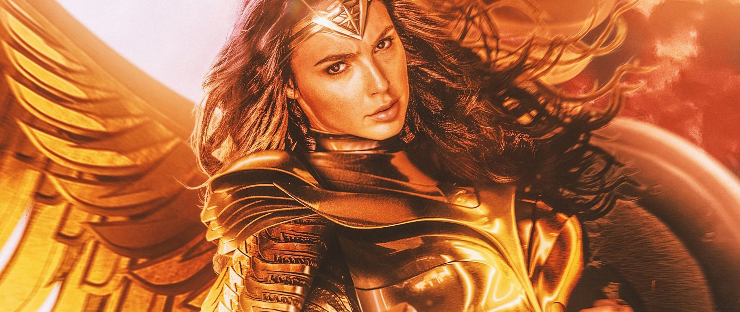 Download wallpaper 2560x1080 wonder woman 1984, golden wings, 2020 ...