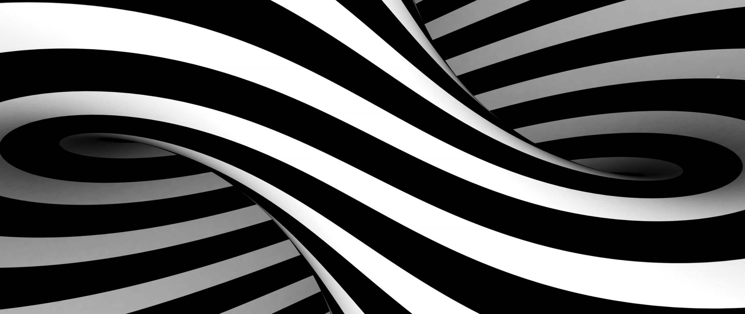 Download wallpaper 2560x1080 bw, black-white, stripes, optical illusion ...
