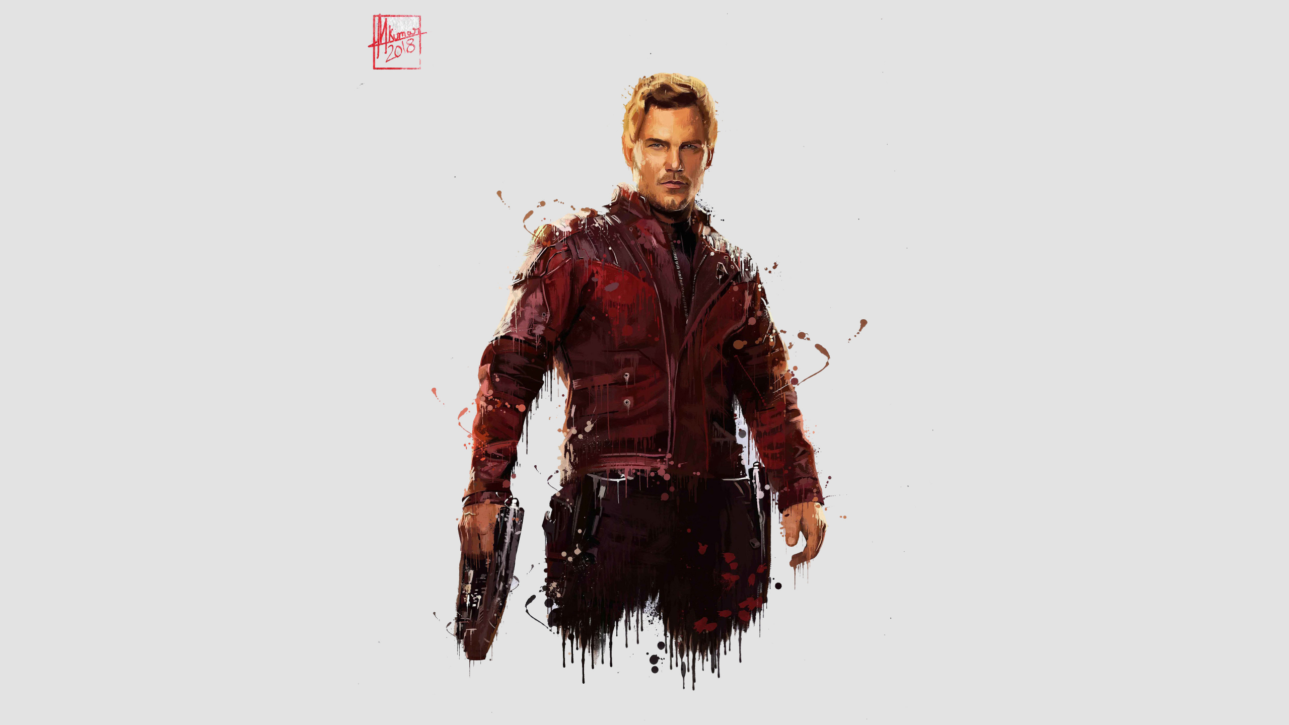 Download star-lord, avengers: infinity war, artwork 2560x1440 wallpaper