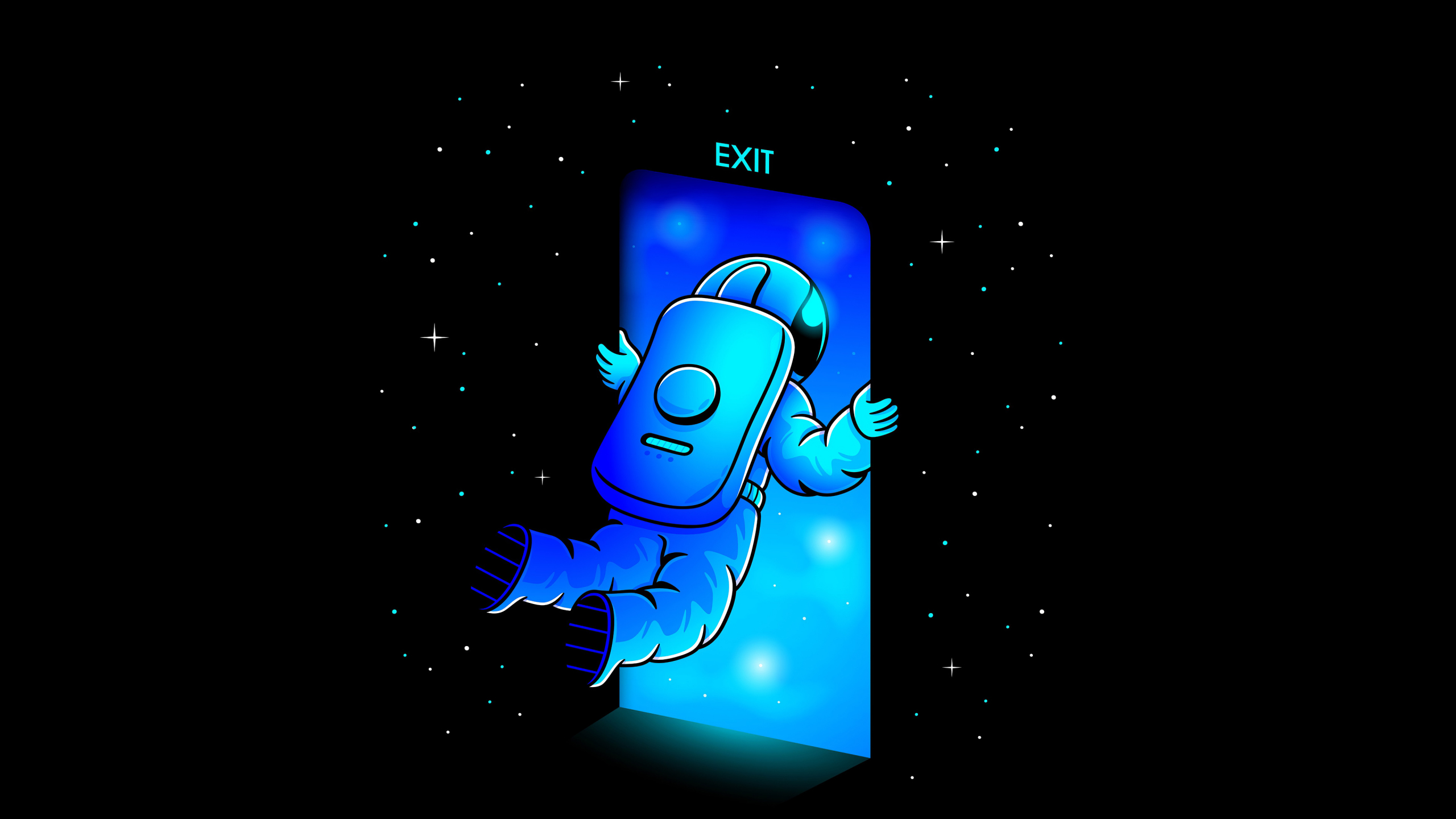 Download 2560x1440 Wallpaper Exit Door Astronaut Artwork Dual Wide Widescreen 16 9 Widescreen 2560x1440 Hd Image Background 230