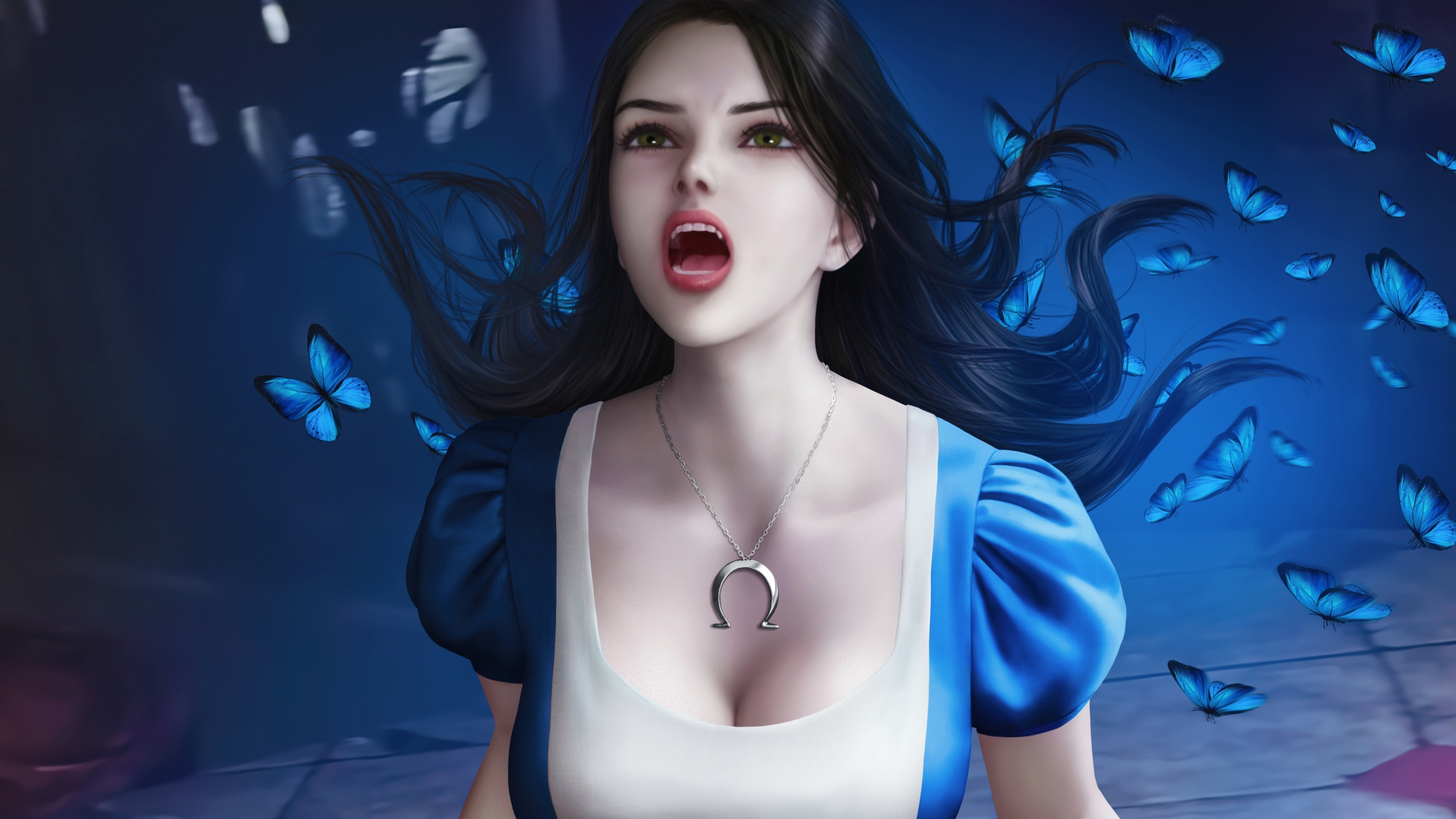Image Alice Blood Madness Returns 2 Hair Girls vdeo game 2560x1440
