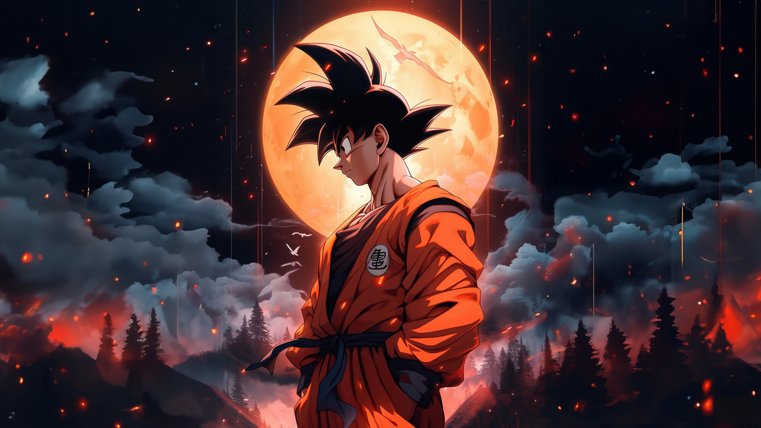 Download wallpaper 2560x1440 goku saiyan, traditional orange dress, art ...