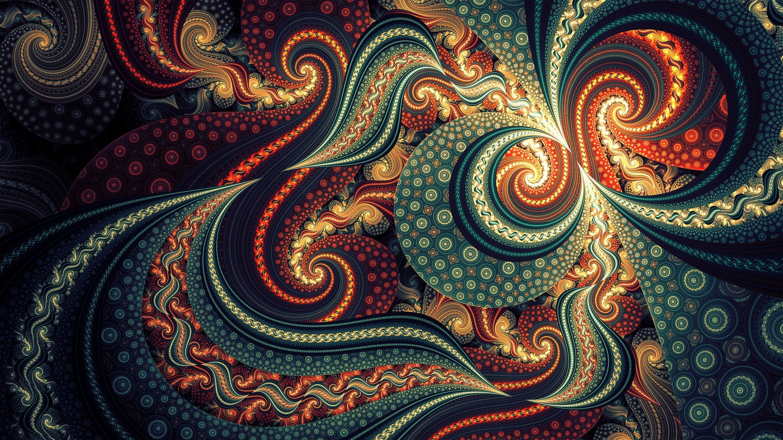 Download 2560x1440 wallpaper fractal, spiral, abstract ...