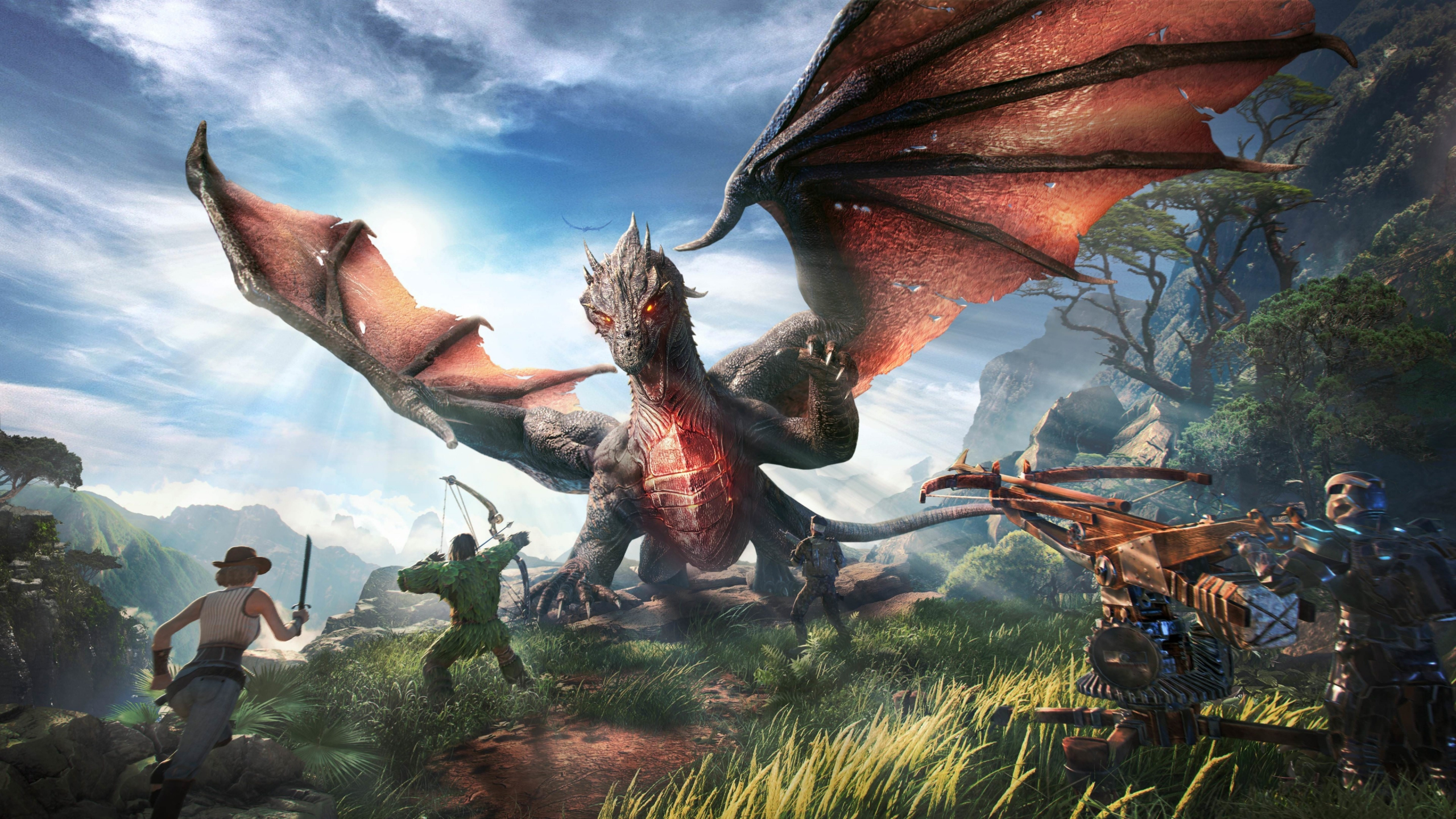 Download 2560x1440 Wallpaper Ark Park Video Game Dragon And Warriors 18 Dual Wide Widescreen 16 9 Widescreen 2560x1440 Hd Image Background