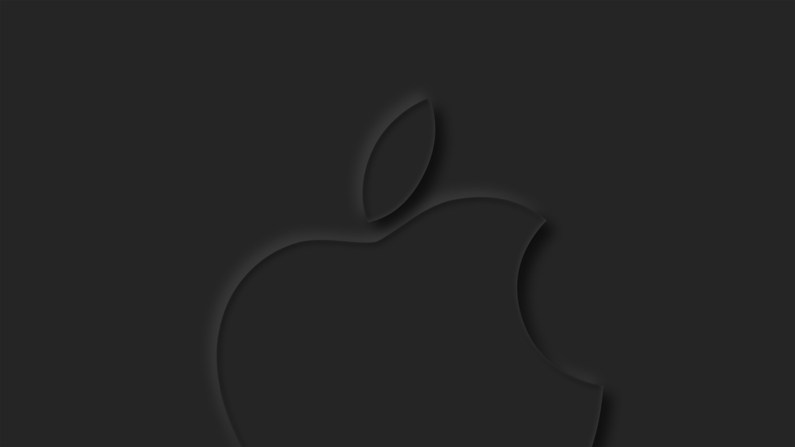 Download wallpaper 2560x1440 apple logo, dark-grey surface, dual wide ...