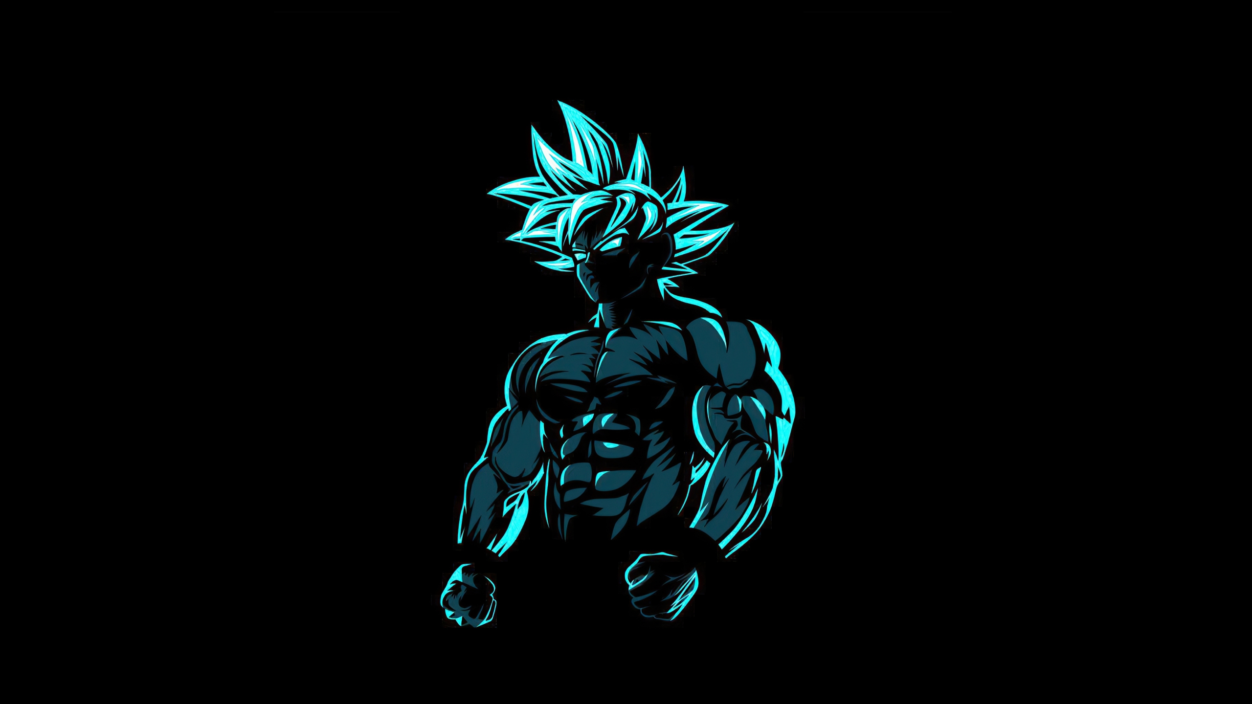 Download Wallpaper 2560x1440 Anime Minimal Dark Beast Goku Dual Wide 16 9 2560x1440 Hd Background