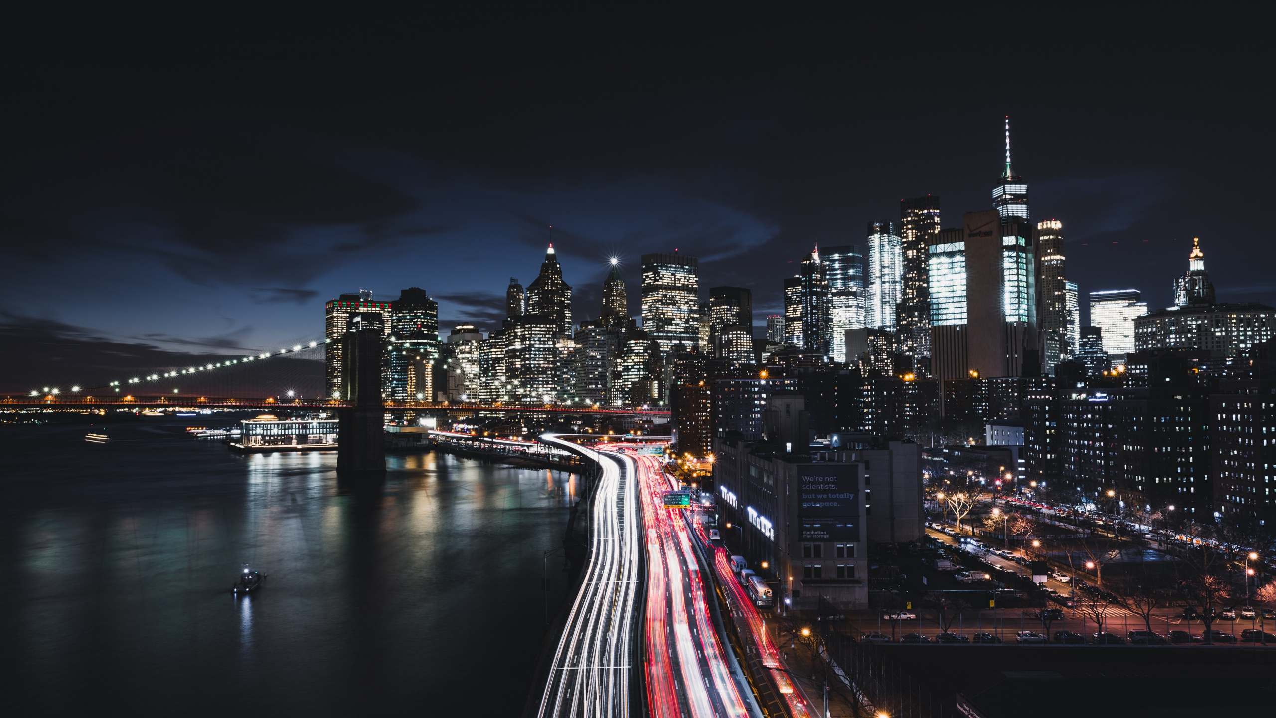 Download 2560x1440 Wallpaper New York City Night Road
