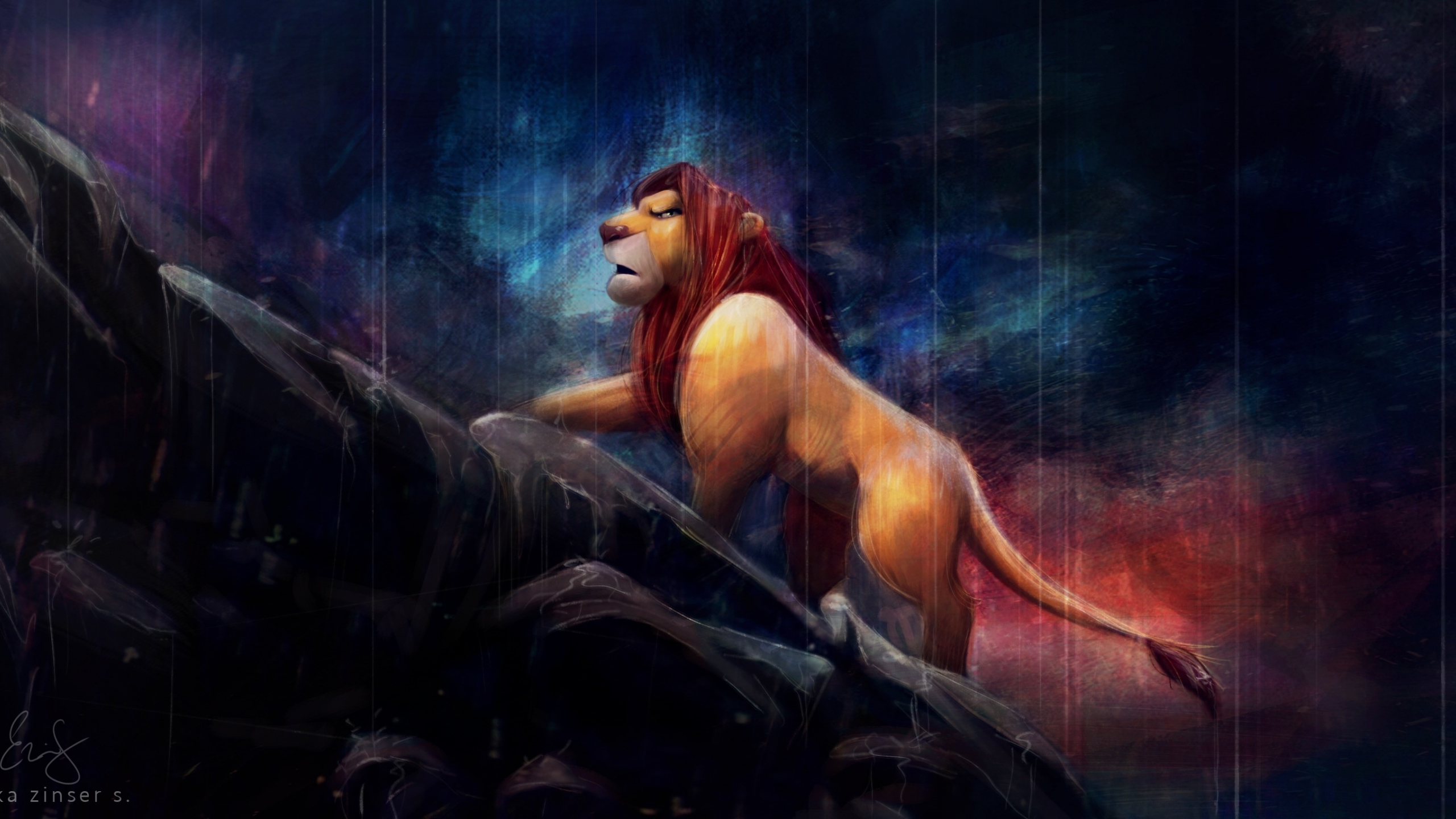 Download wallpaper 2560x1440 remember, who you are! lion king, art, dual  wide 16:9 2560x1440 hd background, 17469