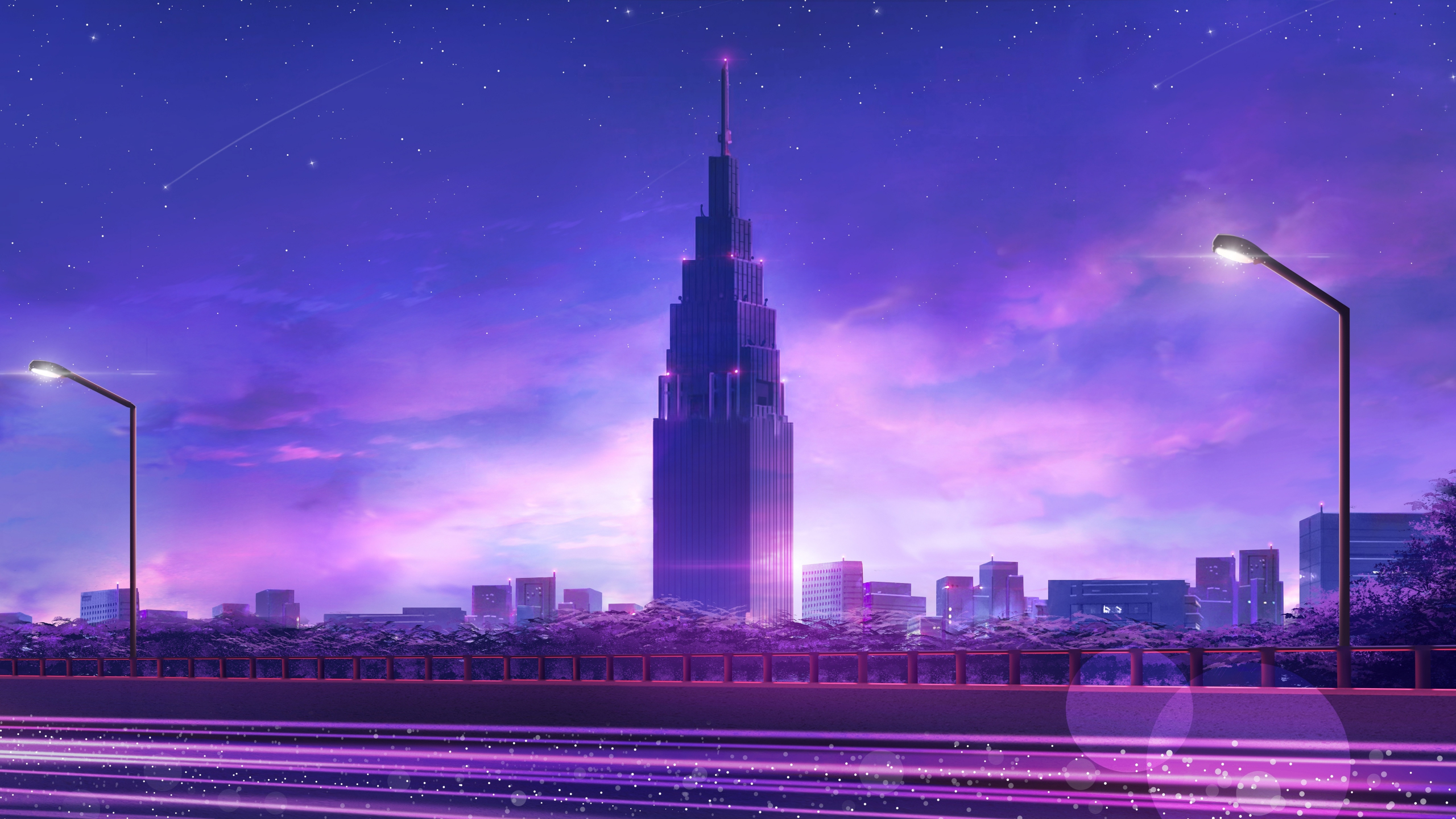 Download 2560x1440 Wallpaper Cityscape Modern Tower City Neon Dual Wide Widescreen 16 9 Widescreen 2560x1440 Hd Image Background 19294