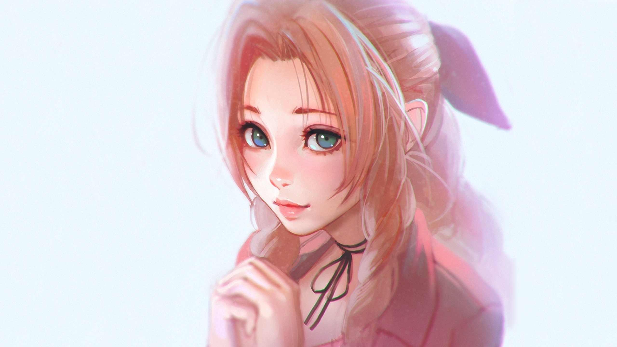 Download Wallpaper 2560x1440 Aerith Gainsborough Final Fantasy Video Game Art Dual Wide 169 