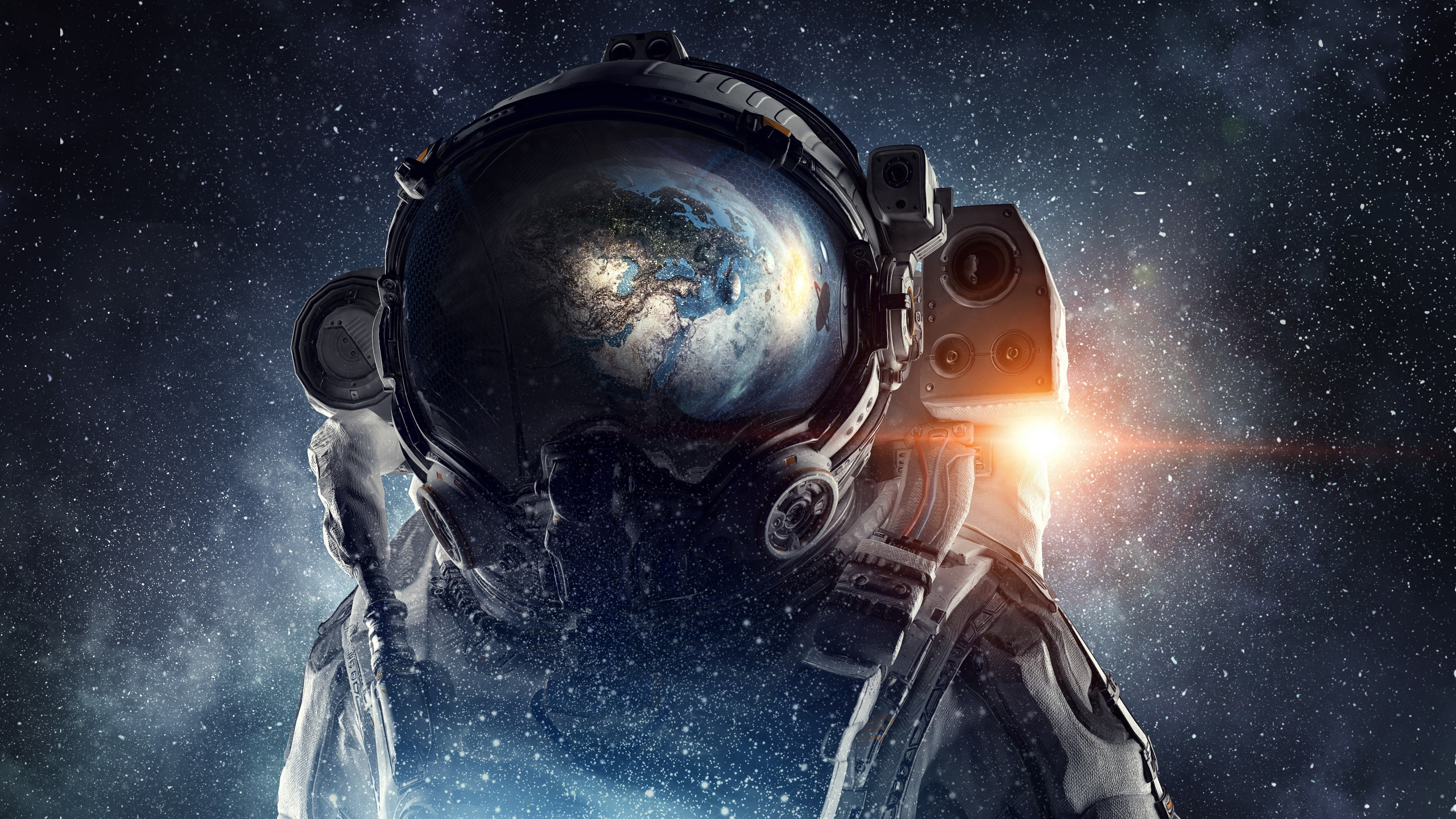 Download wallpaper 2560x1440 fantasy, astronaut, space, dual wide 16:9  2560x1440 hd background, 8388