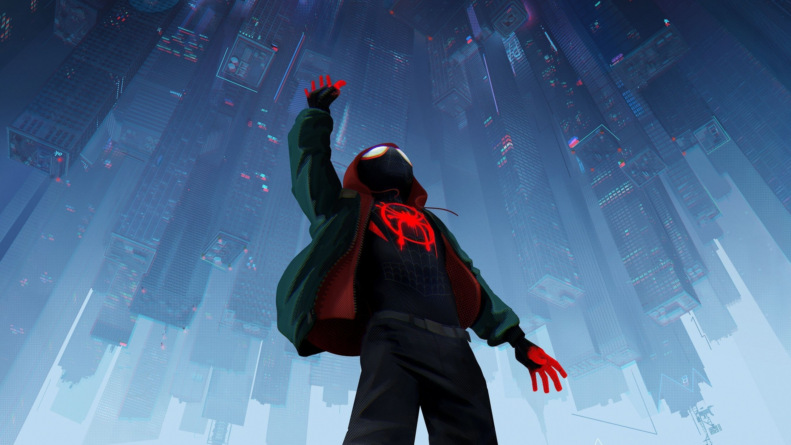Download Wallpaper 2560x1440 Spider Man Into The Spider Verse 2018 Movie Poster Dual Wide 8228