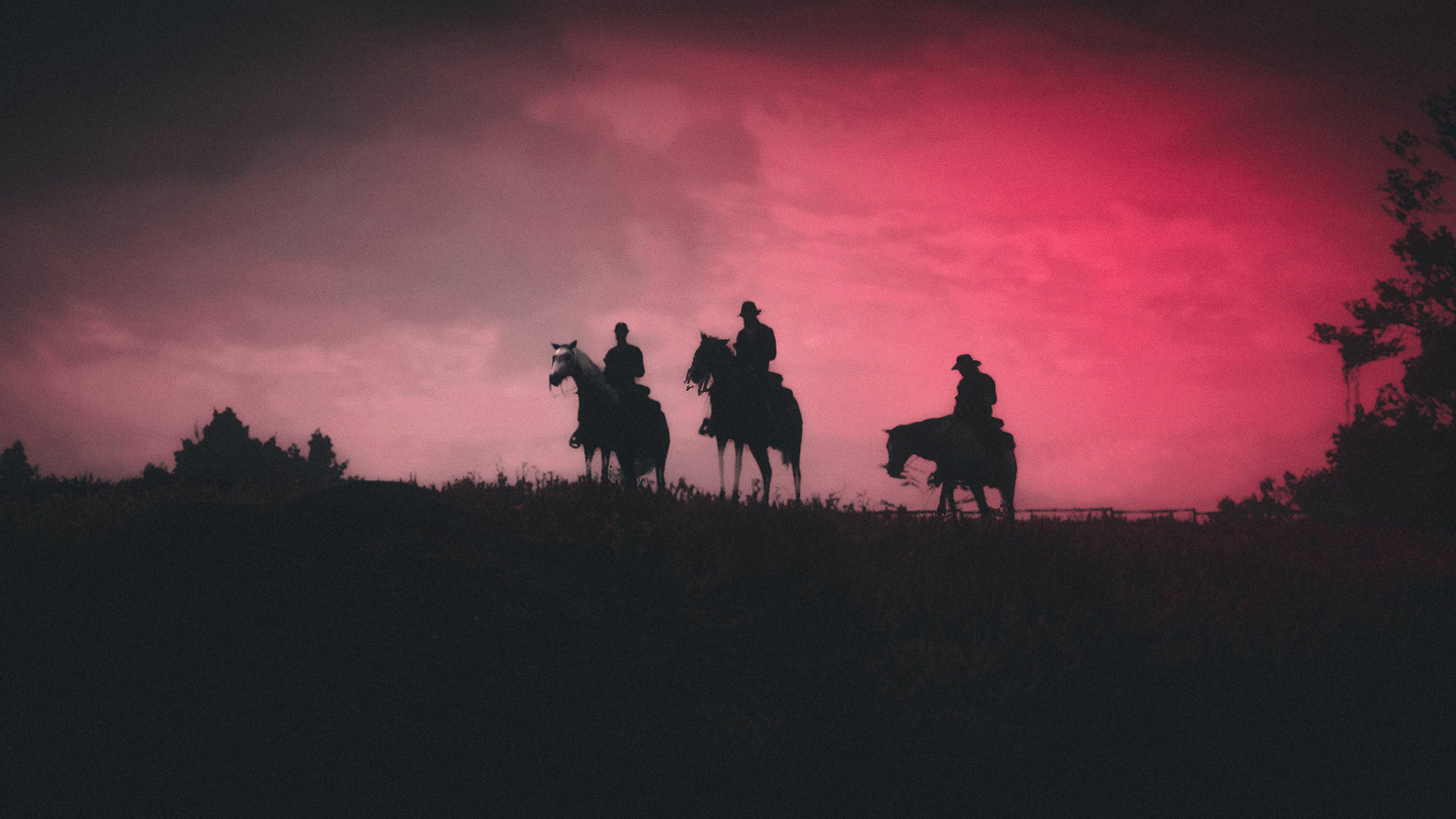 Download 2560x1440 Wallpaper Red Dead Redemption 2 Silhouette