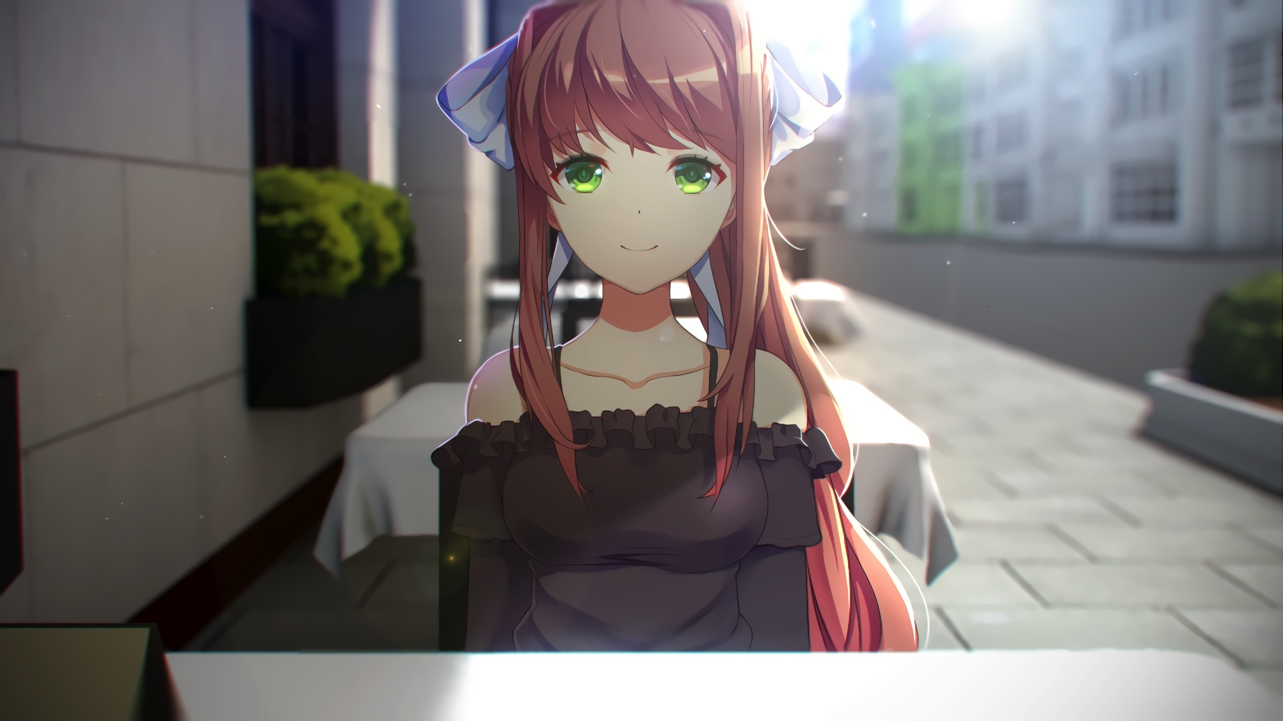 download 2560x1600 wallpaper cute monika doki doki literature club green eyes dual wide widescreen 16 10 widescreen 2560x1600 hd image background 2482 download 2560x1600 wallpaper cute