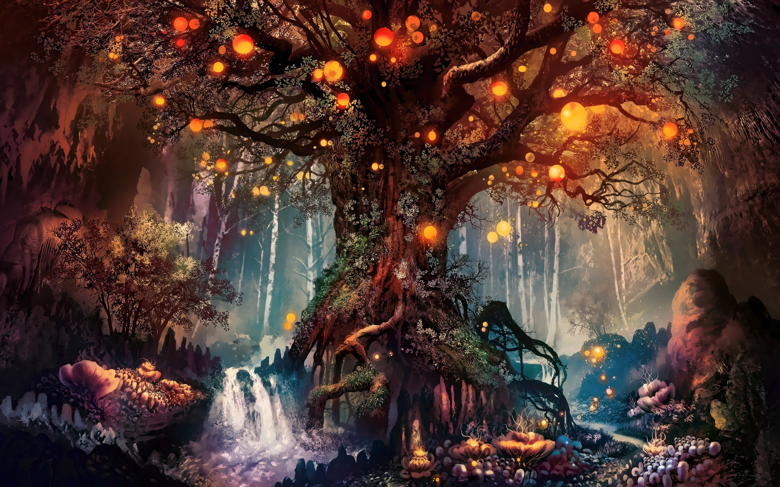 Download wallpaper 2560x1600 old tree, fantasy, art, dual wide 16:10  2560x1600 hd background, 1193